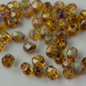 Fire Polish Crystal - Picasso (T00030) 4mm