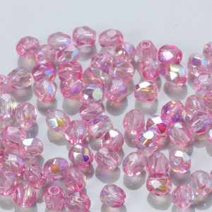 Fire Polish Coated Milky Pink AB (K1704) 4mm