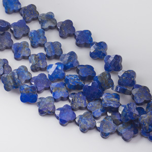Lapis lazuli koniczynka marokańska fasetowana 13mm
