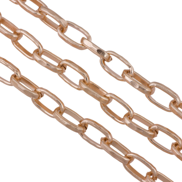 Łańcuch aluminiowy owal rzeźbiony rose gold 18x11mm