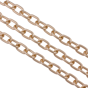 Łańcuch aluminiowy owal gładki rose gold 14x9mm