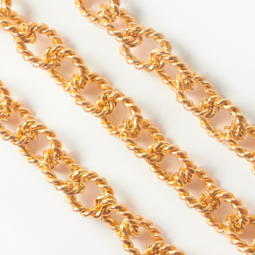 Łańcuch aluminiowy owal skręcany złoty 22x17mm