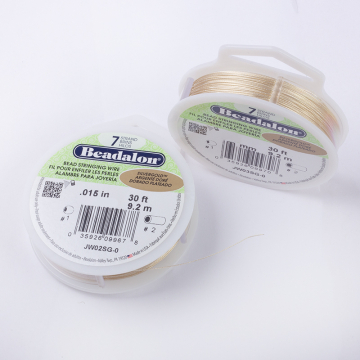 Linka stalowa Beadalon siedmiostrunowa silvergold 9.2m 0,46mm