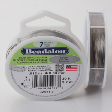 Linka stalowa Beadalon siedmiostrunowa 9.2m 0.3mm szara