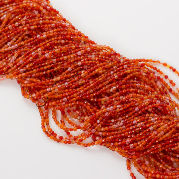 Karneol kulki fasetowane 2mm Karneol kulki fasetowane 2mm