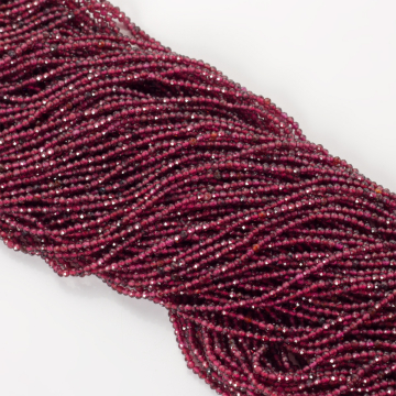 Granat kulki fasetowane 2mm