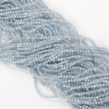 Akwamaryn kulki fasetowane 2mm