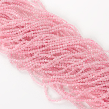 Kryształ górski różowy kulki fasetowane 2mm