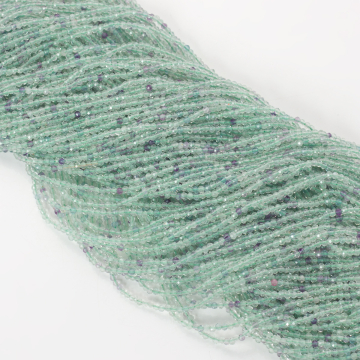 Zielony fluoryt kulki fasetowane 2mm