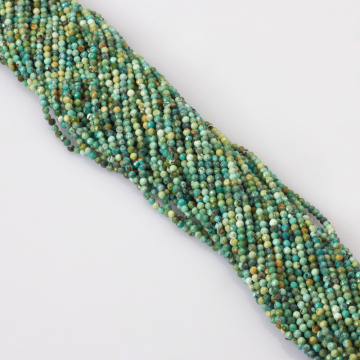 Turkus afrykański kulki fasetowane 2mm
