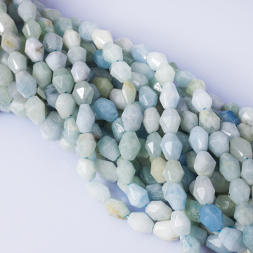 Akwamaryn oliwka cięta 9-12mm