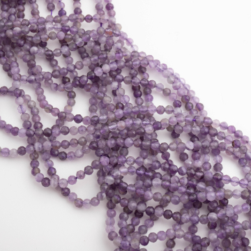 Ametyst kulki fasetowane 3mm