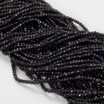 Obsydian oponka fasetowana 2x3mm