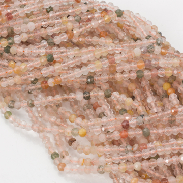 Kryształ górski rutylowany oponka fasetowana 3x4mm