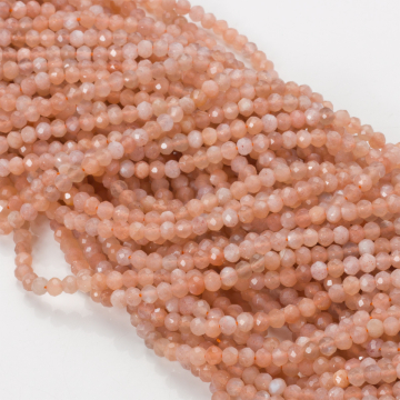 Kamień słoneczny oponka fasetowana 3x4mm