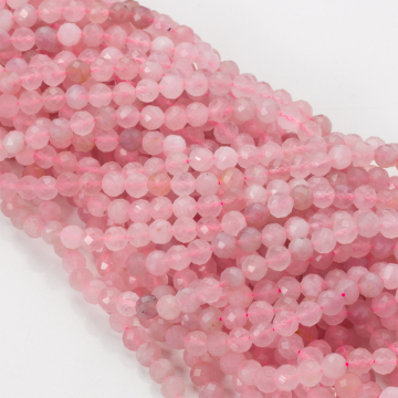 Kryształ górski różowy kulki fasetowane 5mm