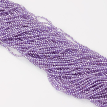 Cyrkonia kulka fasetowana fioletowa 2mm
