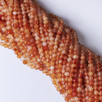 Agat bursztynowy kulka fasetowana 8mm