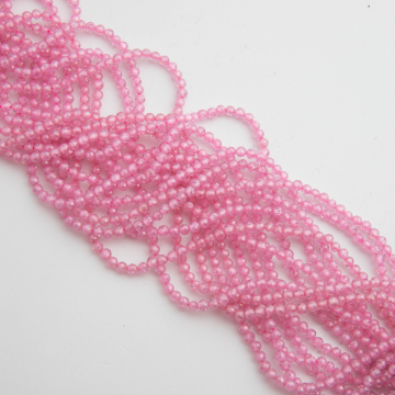 Cyrkonia różowa kulka fasetowana 3mm