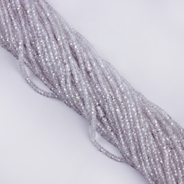 Cyrkonia oponka fasetowana 3x2mm biała