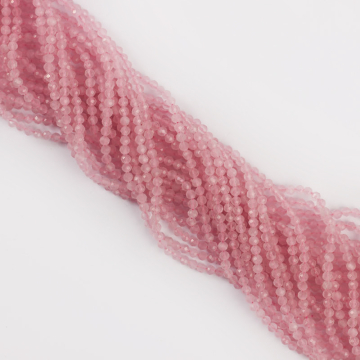 Kocie oko kulka fasetowana różowa 3mm