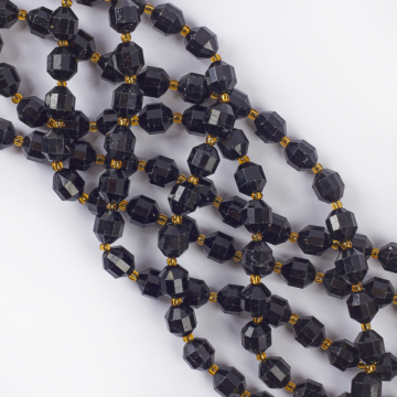 Czarny turmalin baryłka fasetowana 10mm