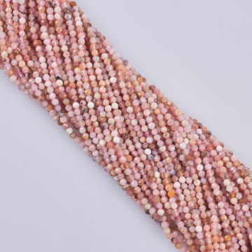 Opal różowy kulka fasetowana 3,5mm