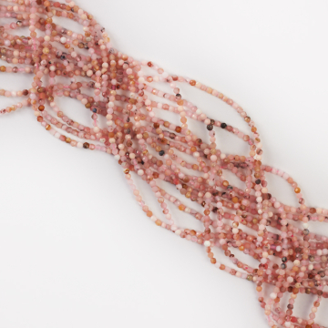 Opal różowy kulka fasetowana 2mm