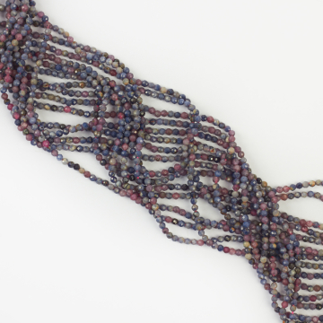 Rubin z szafirem kulka fasetowana 2.5mm