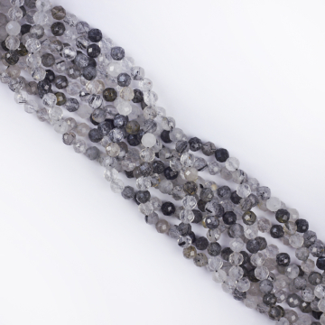 Kryształ górski z rutylem kulka fasetowana 4,5mm