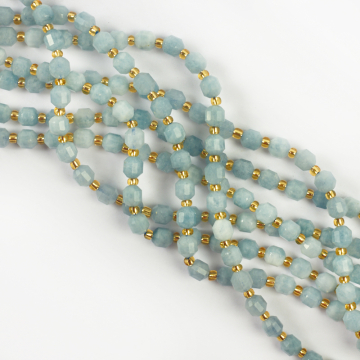 Akwamaryn baryłka fasetowana 5,5mm