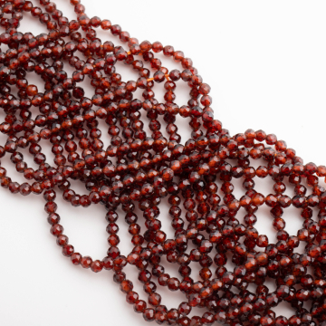 Granat pomarańczowy kulka fasetowana 3mm