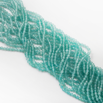 Kocie oko kulka fasetowana turkusowa 4mm