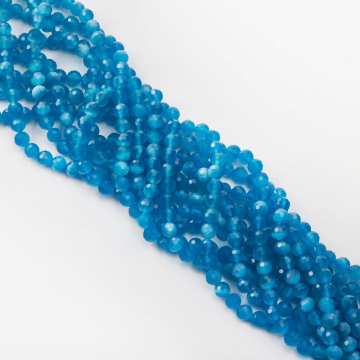 Kocie oko kulka fasetowana niebieska 5,5mm