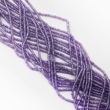 Cyrkonia oponka fasetowana fioletowa 3x2mm Cyrkonia oponka fasetowana fioletowa 3x2mm