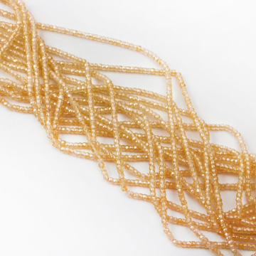 Cyrkonia oponka fasetowana żółta 3x2mm Cyrkonia oponka fasetowana żółta 3x2mm