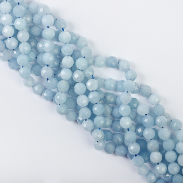 Akwamaryn kulka fasetowana 8mm