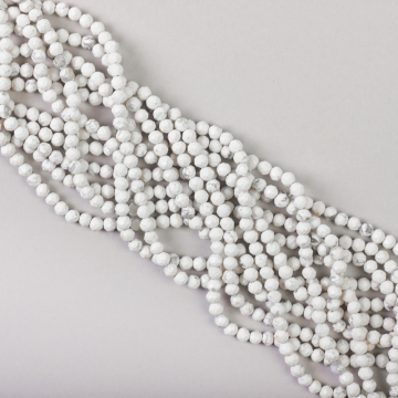 Biały howlit kulka fasetowana 4mm