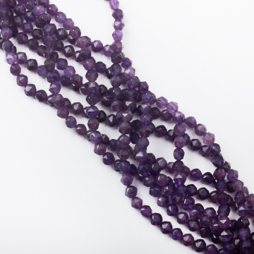 Ametyst kulka fasetowana diamentowa 7-8mm