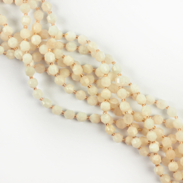 Kamień księżycowy baryłka fasetowana 6mm