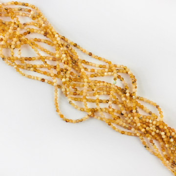 Opal żółty kulka fasetowana 2mm