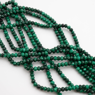 Malachit naturalny oponka fasetowana 2,5x4mm