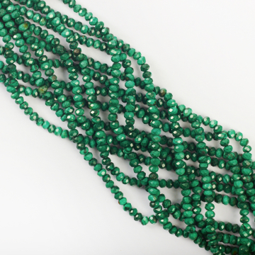 Malachit naturalny oponka fasetowana 3x4mm
