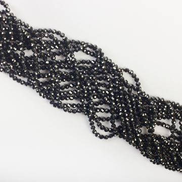 Czarna cyrkonia kulka fasetowana 3mm
