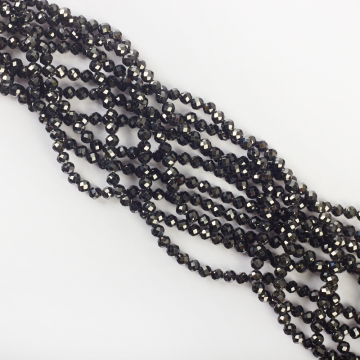 Czarna cyrkonia kulka fasetowana 4mm