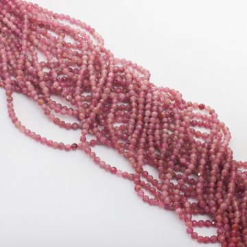 Turmalin różowy kulka fasetowana 3mm