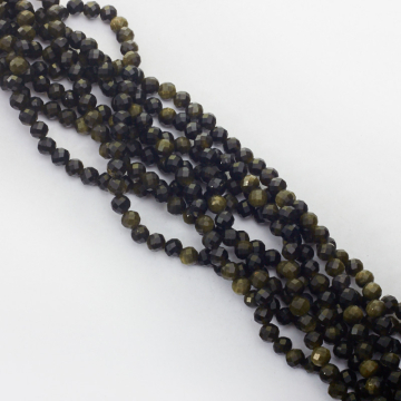 Złoty obsydian kulka fasetowana 6,5mm