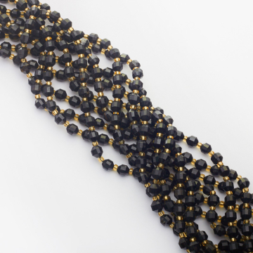 Czarny turmalin baryłka fasetowana 6mm