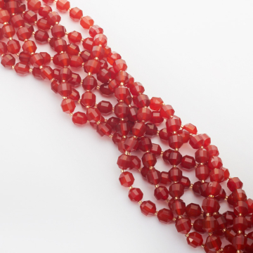 Karneol baryłka fasetowana 8mm