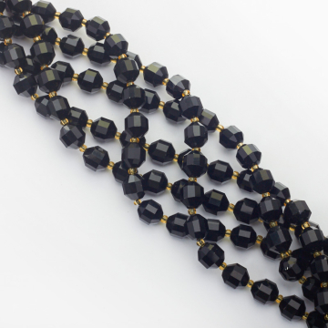 Czarny agat baryłka fasetowana 10mm